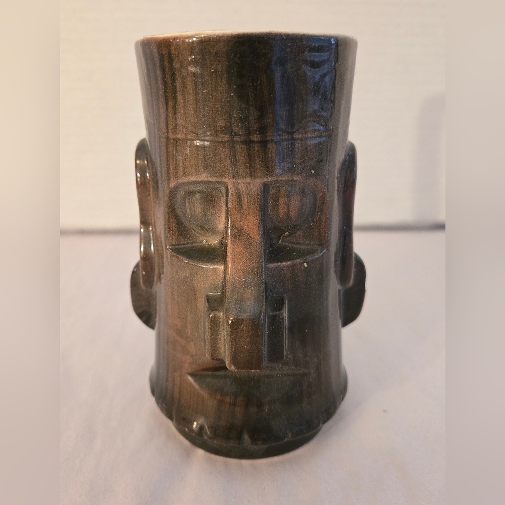 VTG MCM 1960's Westwood Japan Tiki Mugs S/4 Brown Hawaiian Barware Tropical
